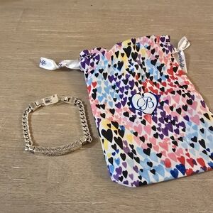 Brighton Silver Tone Believe in Yourself ID Bracelet W/ Dust Bag